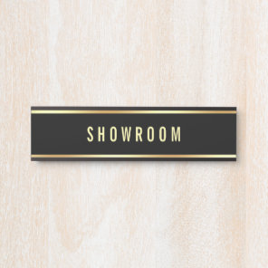Showroom Black Gold Customizable Text Template Door Sign