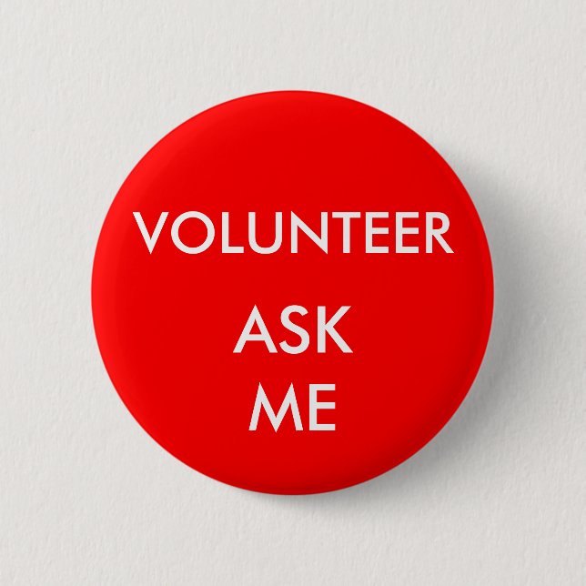Shows and Special Events Volunteer Ask Me Badge Pinback Button (Front)