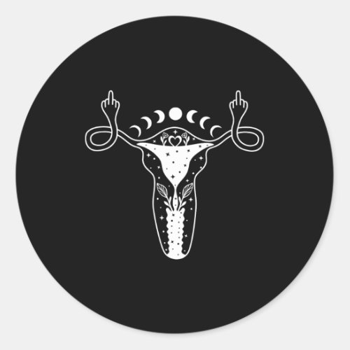 Shows Middle Finger Feminist Pro Choice Womens Rig Classic Round Sticker