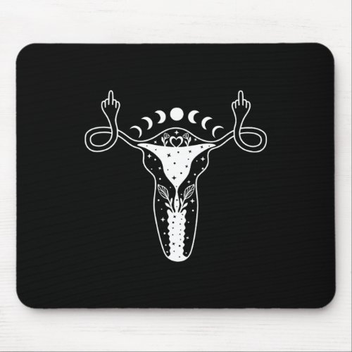 Shows Middle Finger Feminist Pro Choice Womens Rig Mouse Pad