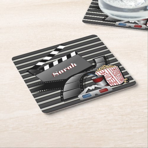 Showtime Movie Pictures Square Paper Coaster