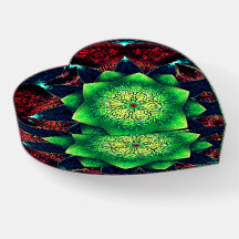 Showy and rough greenish digital flower over red