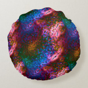 Showy blue chromed scales on salmon  round pillow