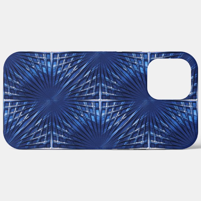 Showy blue pointed grille looking puffed, inflated Case-Mate iPhone case (Back (Horizontal))