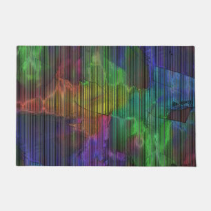 Showy colored spots under deformed stripes lines doormat