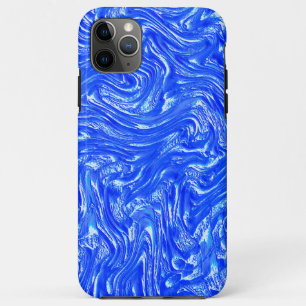 Showy curved to grainy traces,clear blue texture  iPhone 11 pro max case