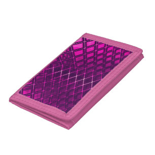 Showy dark pink drawing some curved jute  Case-Mat Tri-fold Wallet