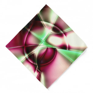 Showy pink to green in snail-like lines, to sepia bandana