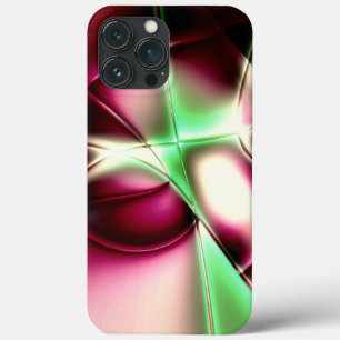Showy pink to green in snail-like lines, to sepia iPhone 13 pro max case