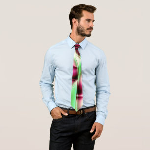 Showy pink to green in snail-like lines, to sepia  neck tie