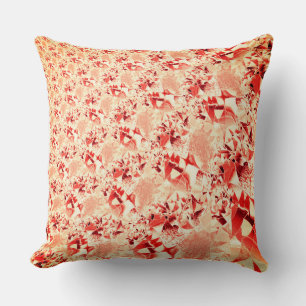 Showy salmon to coral with some bright and twisted throw pillow