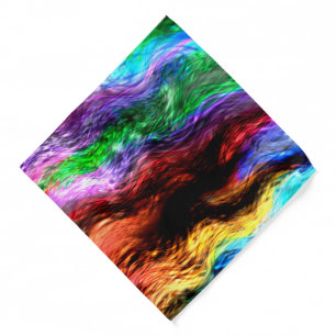 Showy stretched colorful strokes looks like fire bandana