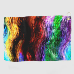 Showy stretched colorful strokes looks like fire golf towel