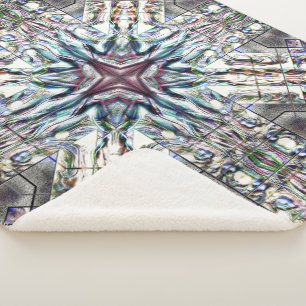 Showy texture kaleidoscope in sandy silvery colors sherpa blanket