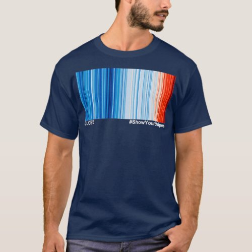 ShowYourStripes Globe Warming Stripes Climate Chan T_Shirt