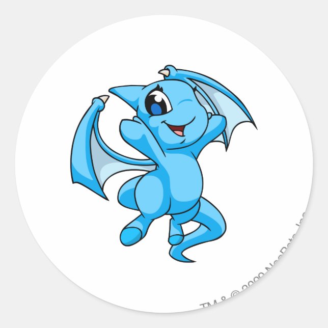 Shoyru Blue Classic Round Sticker (Front)