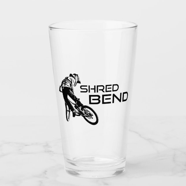 Shred Bend Oregon Mountain Biking Glass (Front)