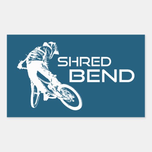 Shred Bend Oregon Mountain Biking Rectangular Sticker
