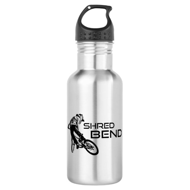 Shred Bend Oregon Mountain Biking Stainless Steel Water Bottle (Front)