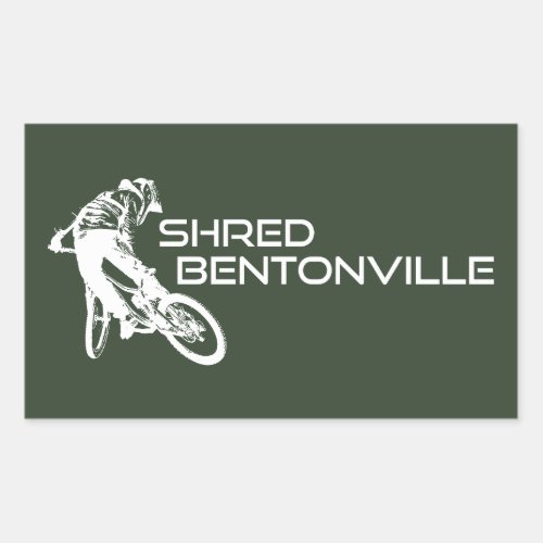 Shred Bentonville Arkansas Mountain Biking Rectangular Sticker