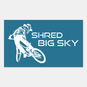 Shred Big Sky Montana Mountain Biking Rectangular Sticker