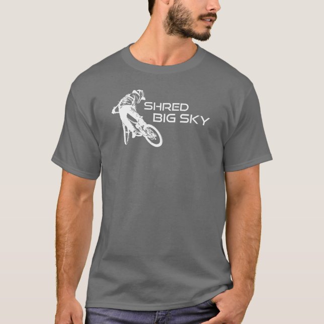 Shred Big Sky Montana Mountain Biking T-Shirt (Front)