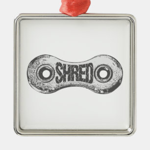 Shred Bike Chain Link Metal Ornament