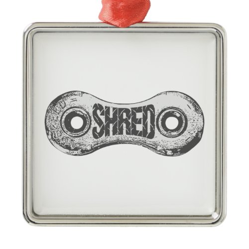 Shred Bike Chain Link Metal Ornament