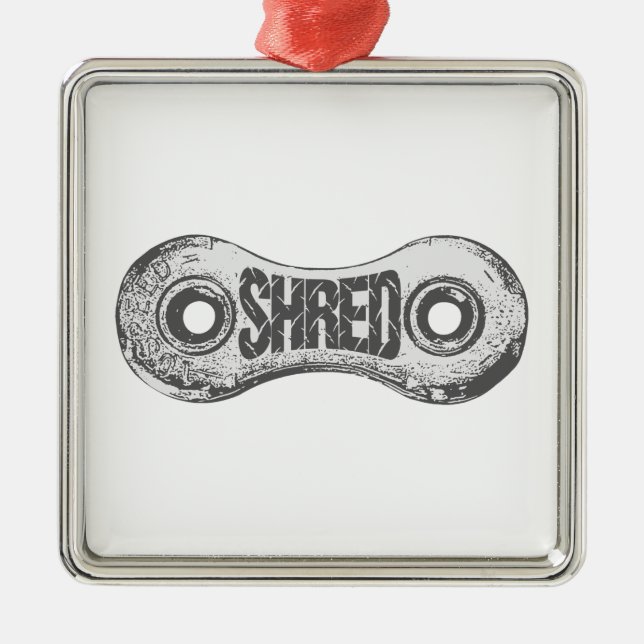 Shred Bike Chain Link Metal Ornament (Front)