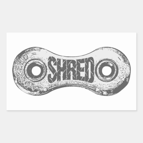 Shred Bike Chain Link Rectangular Sticker