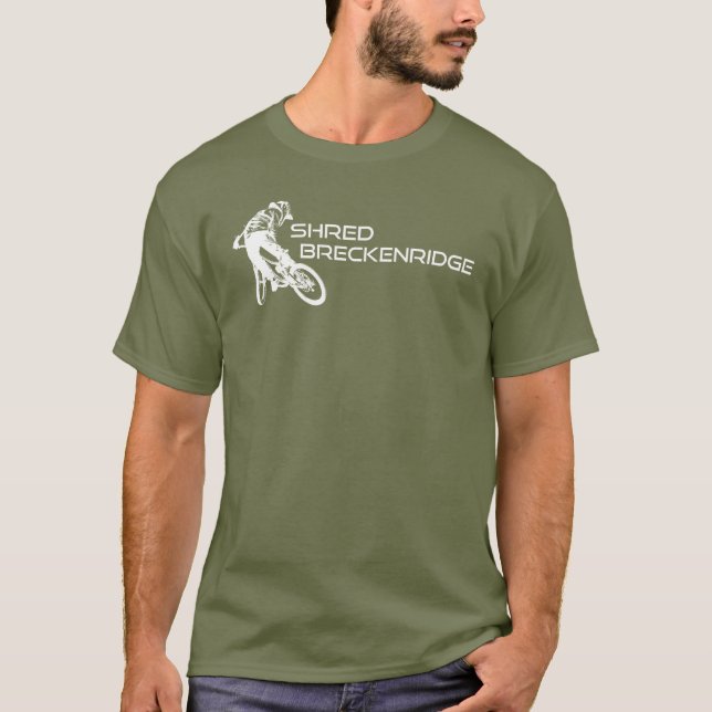 Shred Breckenridge Colorado Mountain Biking T-Shirt (Front)