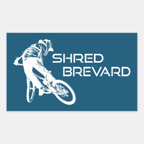 Shred Brevard North Carolina Mountain Biking Rectangular Sticker