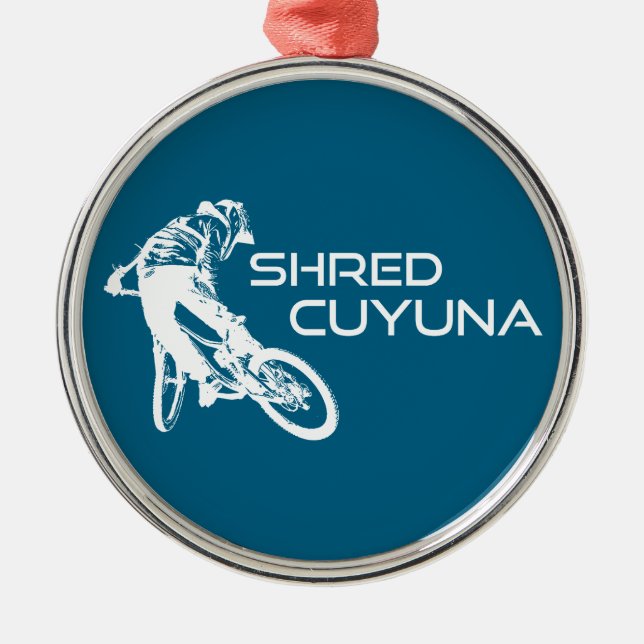 Shred Cuyuna Minnesota Mountain Biking Metal Ornament (Front)