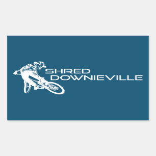 Shred Downieville California Mountain Biking Rectangular Sticker