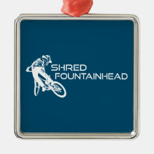Shred Fountainhead Virginia Mountain Biking Metal Ornament