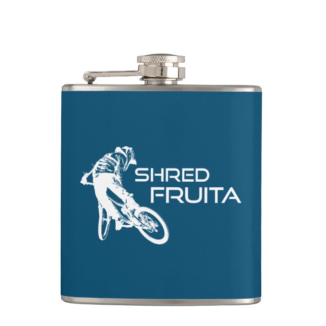 Shred Fruita Colorado Mountain Biking Flask (Front)