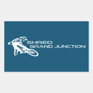 Shred Grand Junction Colorado Mountain Biking Rectangular Sticker