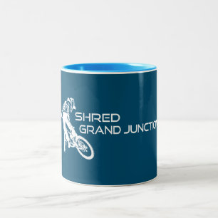 Shred Grand Junction Colorado Mountain Biking Two-Tone Coffee Mug
