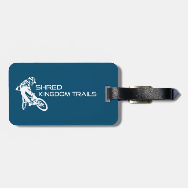 Shred Kingdom Trails Vermont Mountain Biking Luggage Tag (Back Horizontal)