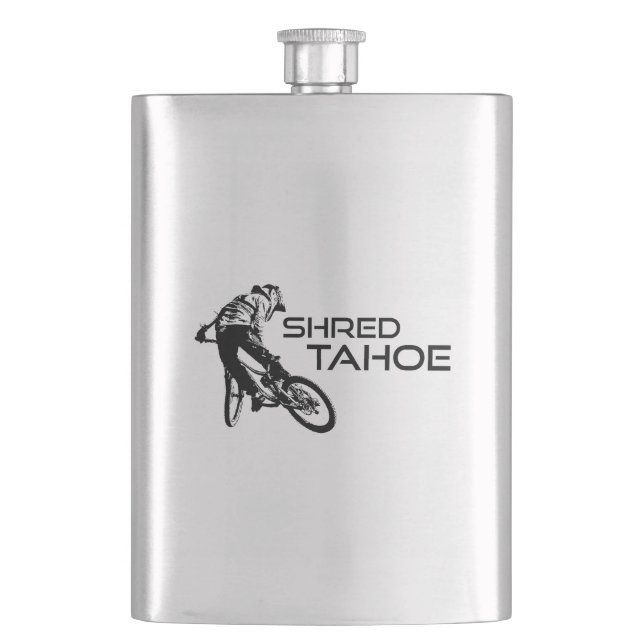Shred Lake Tahoe Mountain Biking Flask (Front)