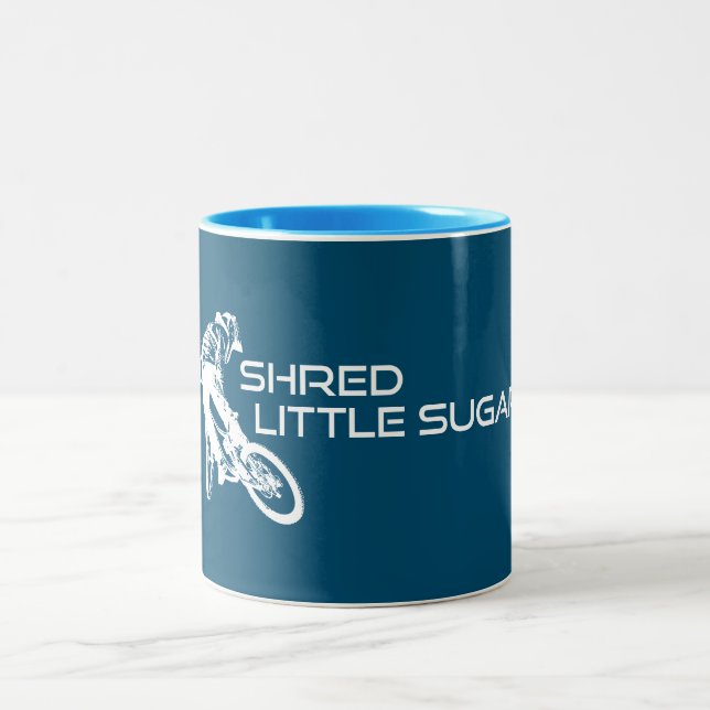 Shred Little Sugar Arkansas Mountain Biking Two-Tone Coffee Mug (Center)