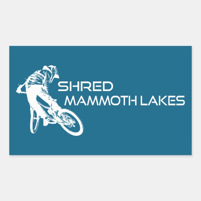 Shred Mammoth Lakes California Mountain Biking Rectangular Sticker (Front)