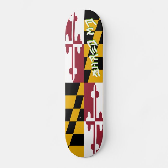 Shred Maryland Flag Skateboard Deck (Front)