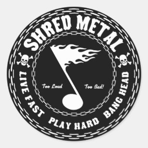 Shred Metal Classic Round Sticker