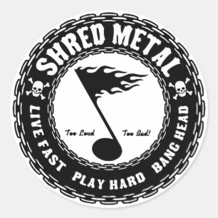 Shred Metal Classic Round Sticker