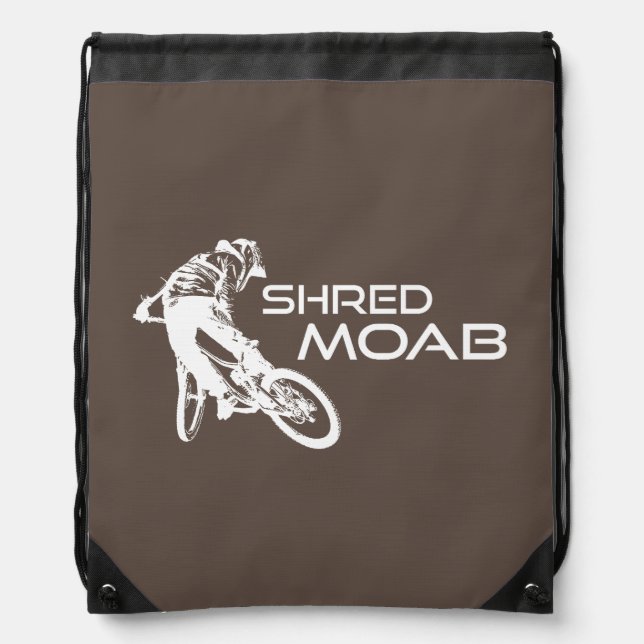 Shred Moab Mountain Biking Drawstring Bag (Front)