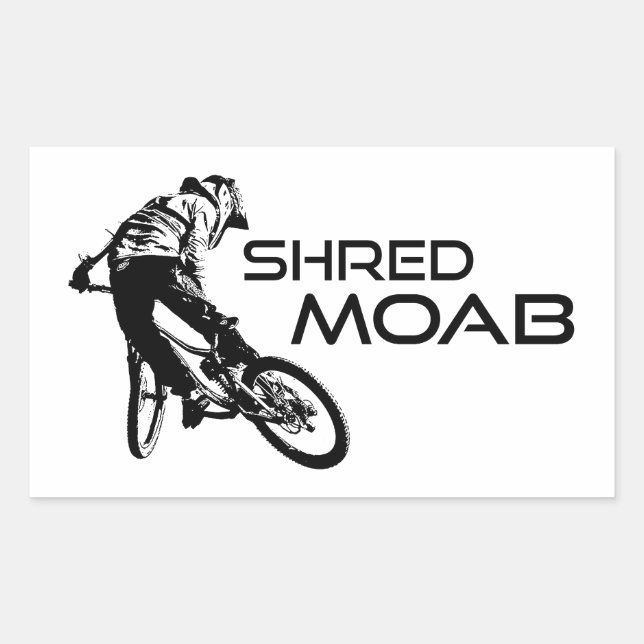 Shred Moab Mountain Biking Rectangular Sticker (Front)