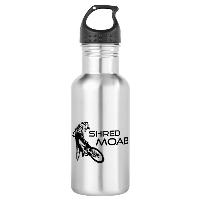 Shred Moab Mountain Biking Stainless Steel Water Bottle (Front)