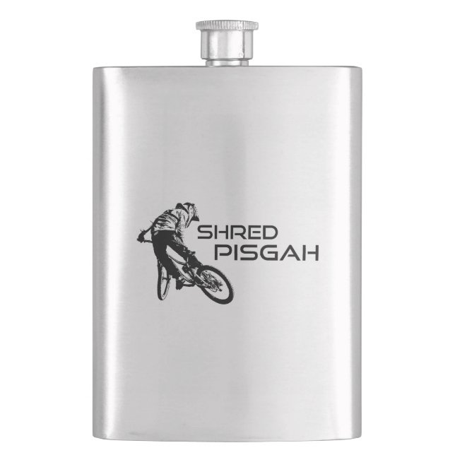 Shred Pisgah North Carolina Mountain Biking Flask (Front)