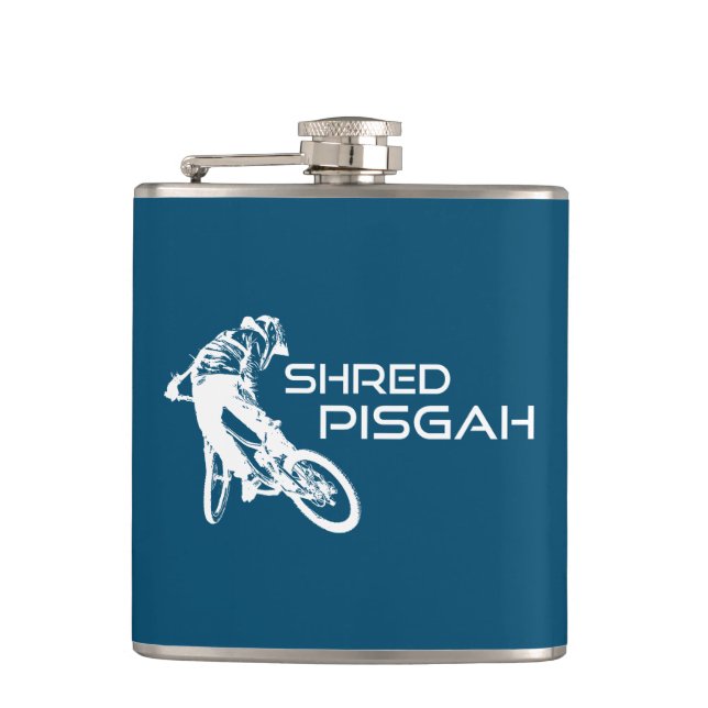 Shred Pisgah North Carolina Mountain Biking Flask (Front)